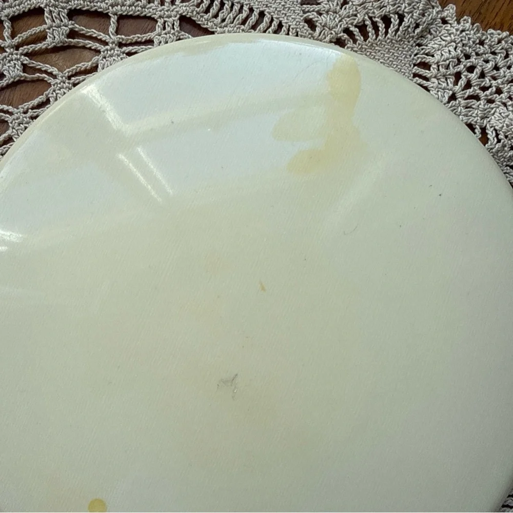 Vintage Art Deco Vanity Hand Mirror Bakelite Celluloid? Fairly heavy for mirror